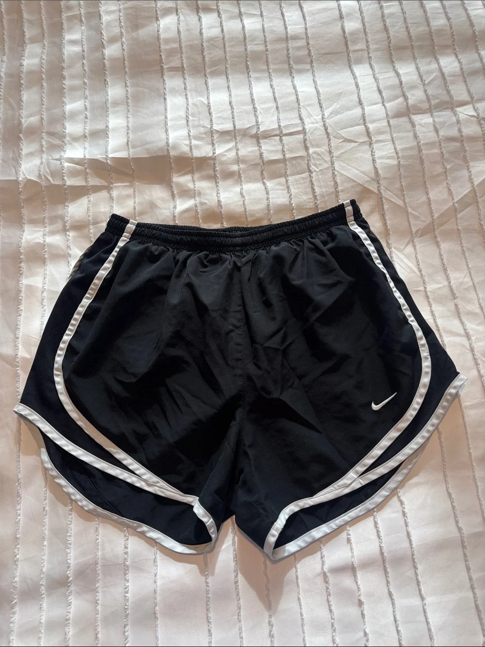 Nike Black Women's Athletic Shorts with White Trim
